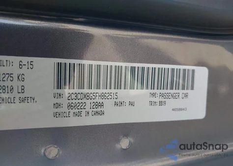 2015 Dodge Charger Se from USA, damaged, VIN 2C3CDXBG5FH862515